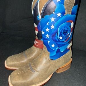 Women’s Twisted X Patriotic Blue and Brown Western Boots